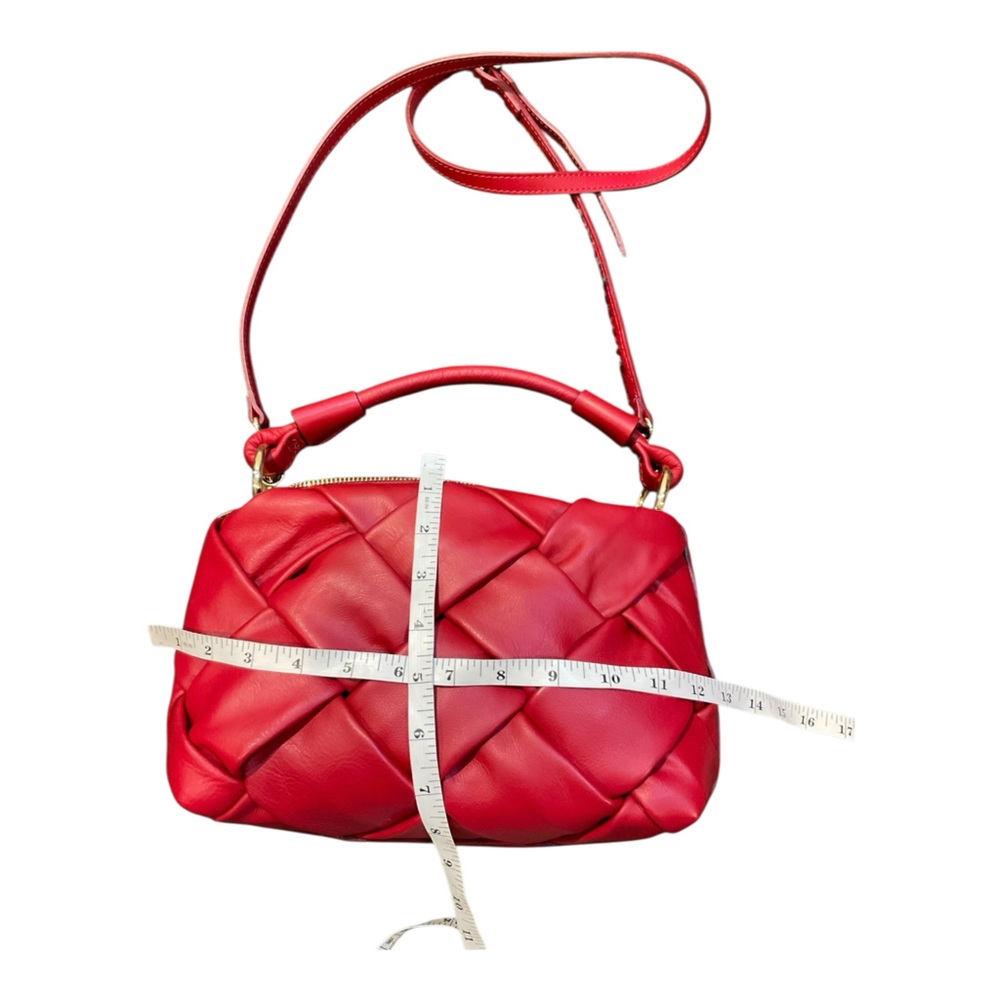 Stella Bianca Women’s Red Leather Woven Handbag Crossbody/Made in Italy - Picture 13 of 16